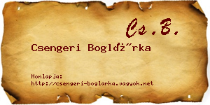 Csengeri Boglárka névjegykártya